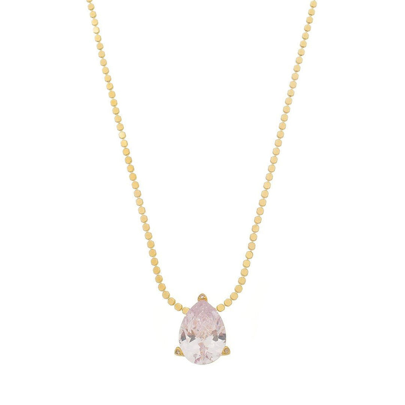 Colar Maria Sophia Gota Zircônia Cristal Folheado a Ouro 18k - Piuka