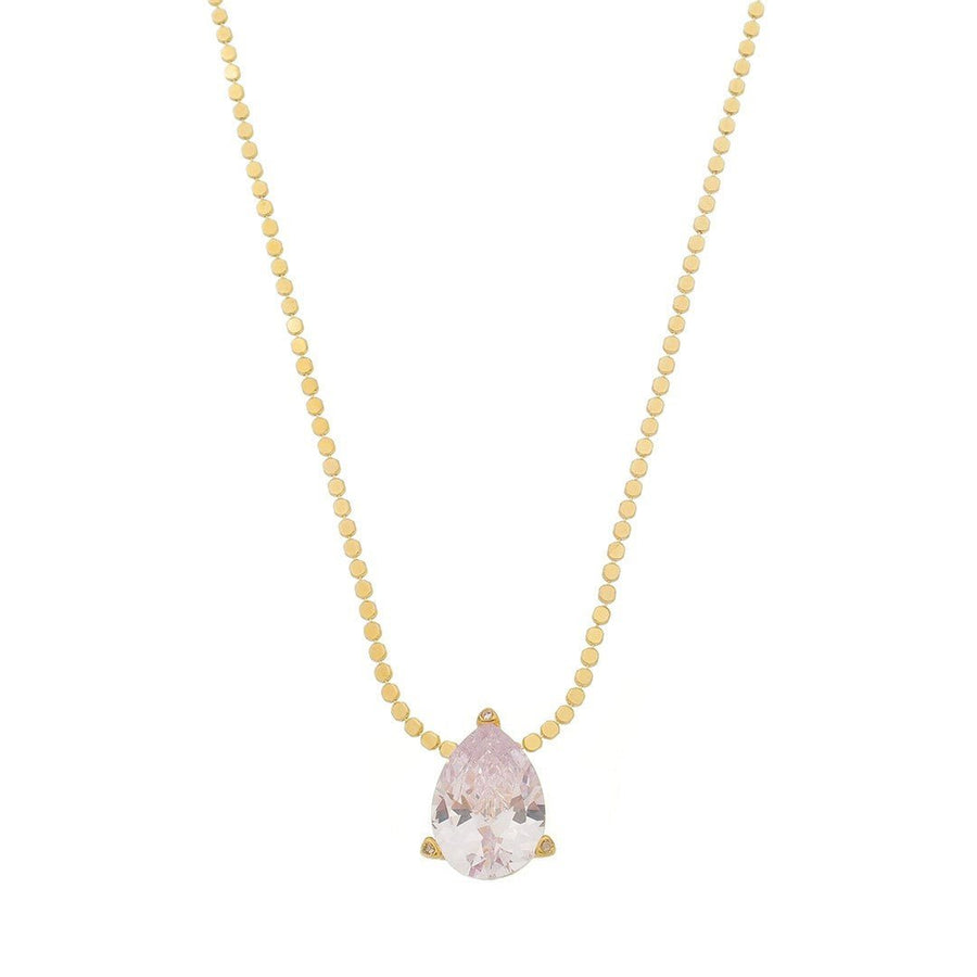 Colar Maria Sophia Gota Zircônia Cristal Folheado a Ouro 18k - Piuka