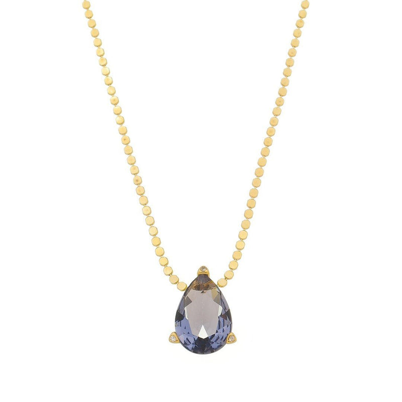 Colar Maria Sophia Gota Zircônia Tanzanita Folheado a Ouro 18k - Piuka