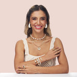 Colar Medalha Concha Mar Doce Lar Folheado a Ouro 18k - Piuka
