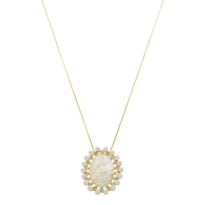 Colar Medalha Madrepérola Nossa Senhora Aparecida Folheado a Ouro 18k - Piuka