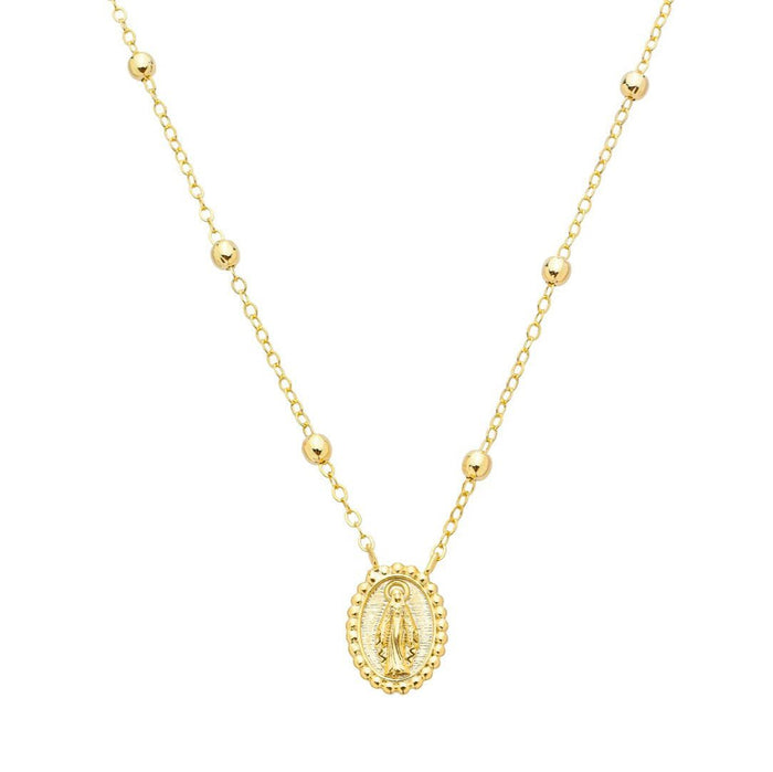 Colar Medalha Nossa Senhora das Graças Folheado a Ouro 18k