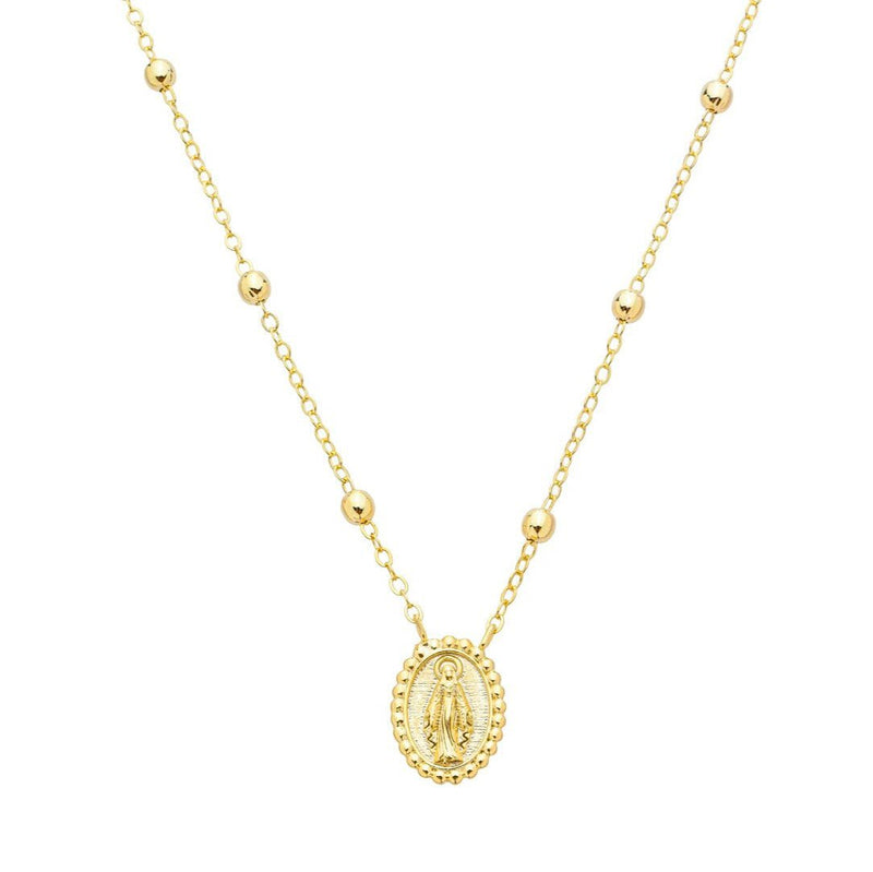 Colar Medalha Nossa Senhora das Graças Folheado a Ouro 18k - Piuka