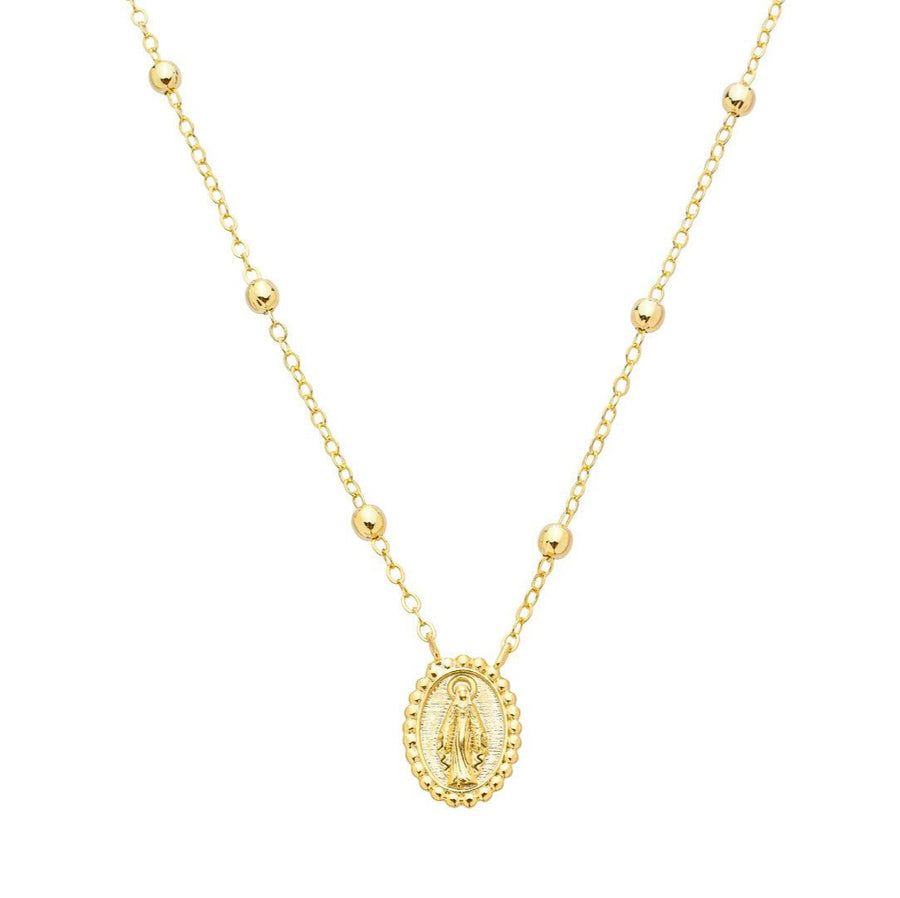 Colar Medalha Nossa Senhora das Graças Folheado a Ouro 18k - Piuka