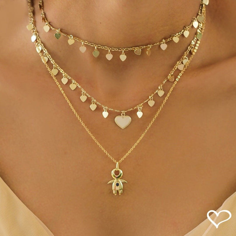 Colar Menino Ponto de Luz Safira Folheado a Ouro 18k - Piuka