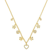 Colar Mini Amuletos Lorena Zircônias Folheado a Ouro 18k - Piuka