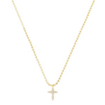 Colar Mini Cruz Zircônias Folheado a Ouro 18k - Piuka