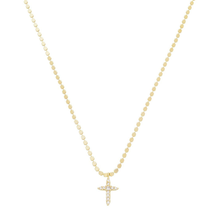Colar Mini Cruz Zircônias Folheado a Ouro 18k