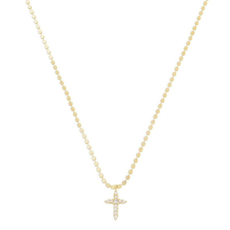 Colar Mini Cruz Zircônias Folheado a Ouro 18k - Piuka