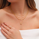 Colar Mini Espiríto Santo Zircônias Folheado a Ouro 18k - Piuka