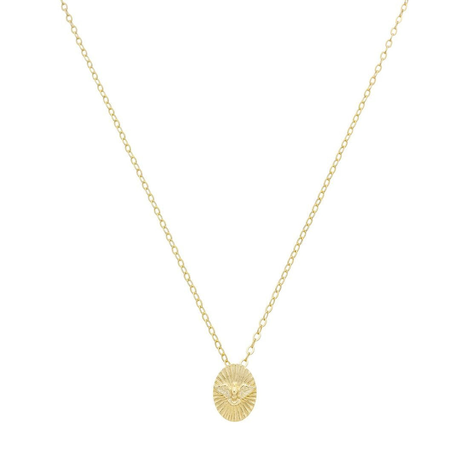 Colar Mini Medalha Espírito Santo Folheado à Ouro 18k - Piuka