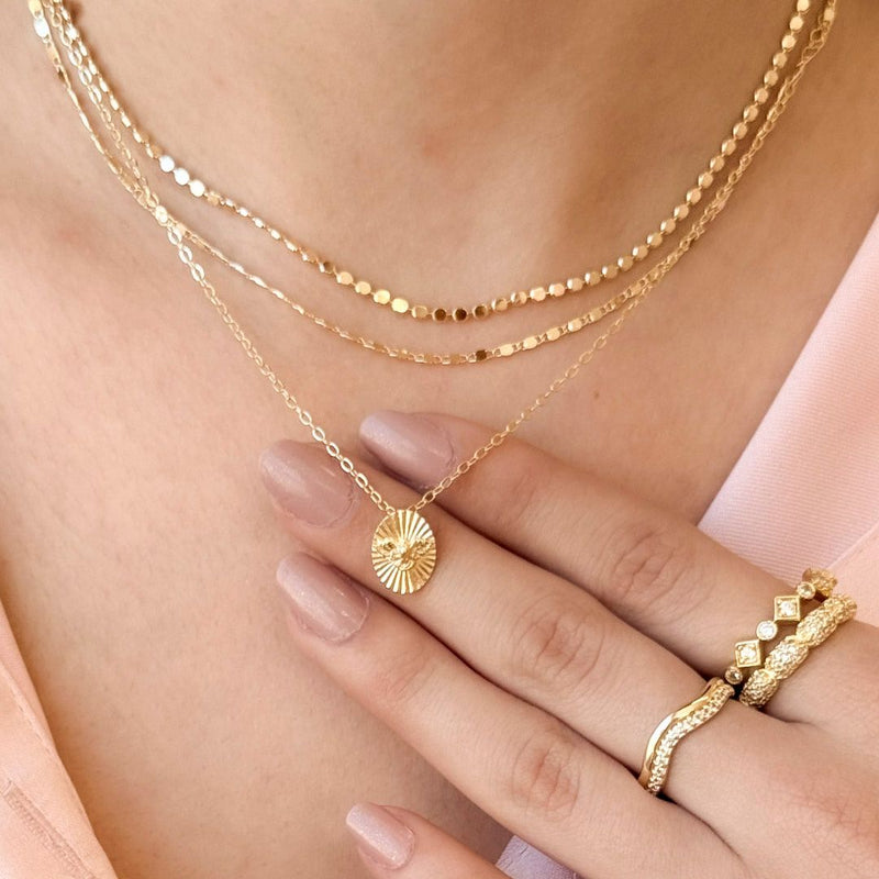 Colar Mini Medalha Espírito Santo Folheado à Ouro 18k - Piuka