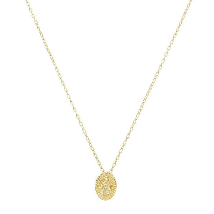 Colar Mini Medalha Nossa Senhora Aparecida Folheado à Ouro 18k