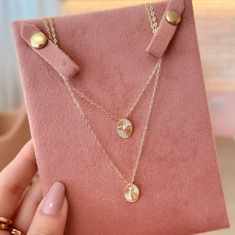 Colar Mini Medalha Nossa Senhora Aparecida Folheado à Ouro 18k - Piuka