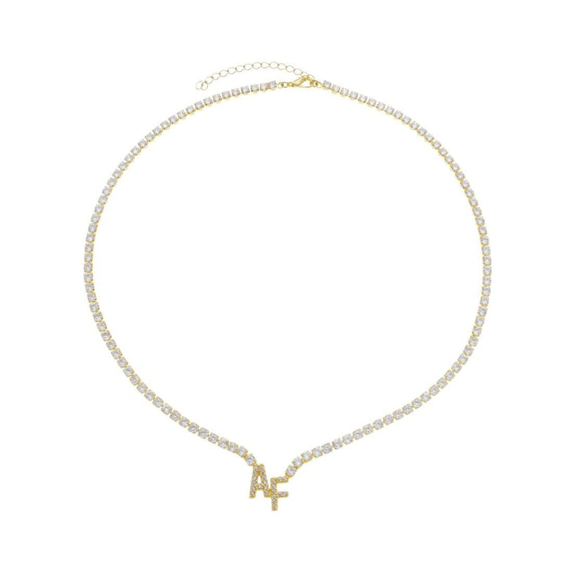 Colar Personalizado Inicial Riviera Folheado a Ouro 18k - Piuka