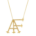 Colar Personalizado Monograma Cravejado Zircônias Folheado a Ouro 18k - Piuka