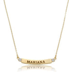 Colar Personalizado Nome Canoa Lisa Folheado a Ouro 18k - Piuka