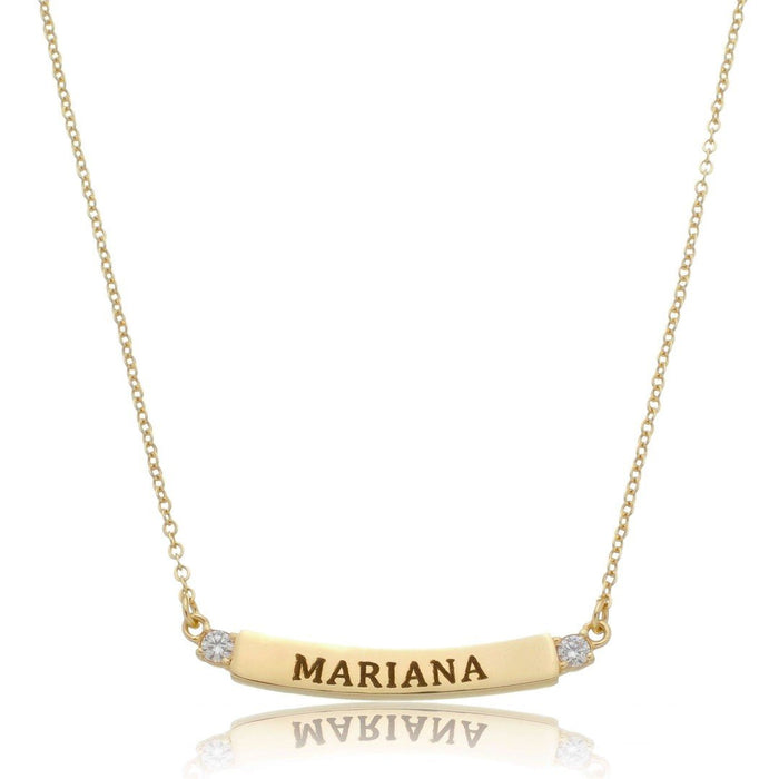 Colar Personalizado Nome Canoa Lisa Folheado a Ouro 18k