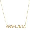 Colar Personalizado Nome Cravejado Zircônias Folheado a Ouro 18k - Piuka