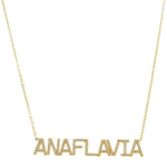 Colar Personalizado Nome Cravejado Zircônias Folheado a Ouro 18k - Piuka