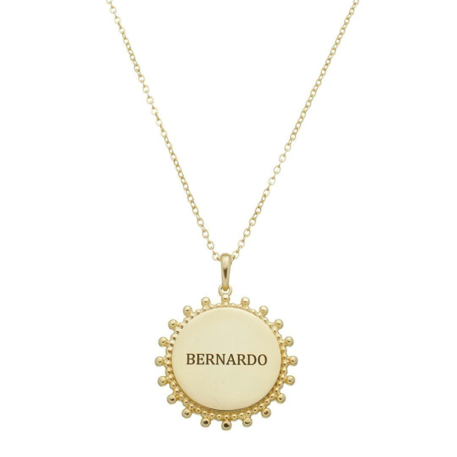 Colar Personalizado Nome Medalha Vintage Folheado a Ouro 18k - Piuka