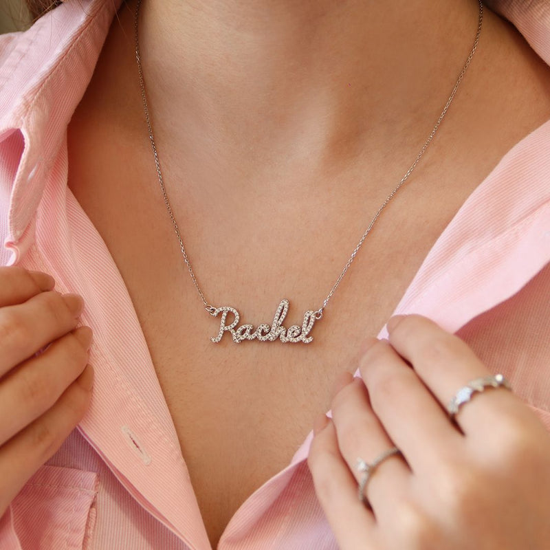 Colar Personalizado Nome Moissanite Prata 925 - Piuka