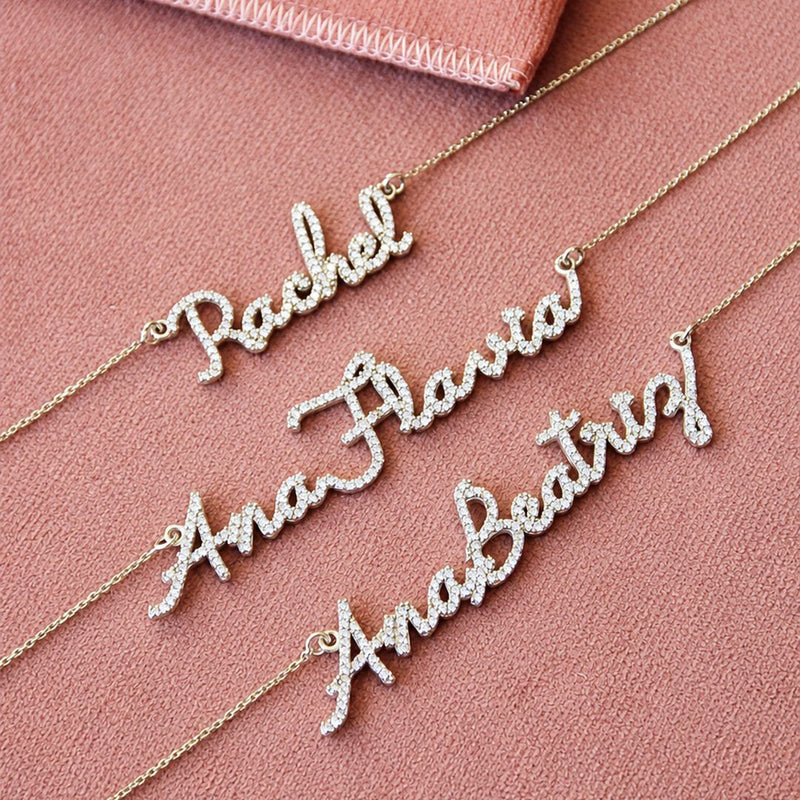 Colar Personalizado Nome Moissanite Prata 925 - Piuka