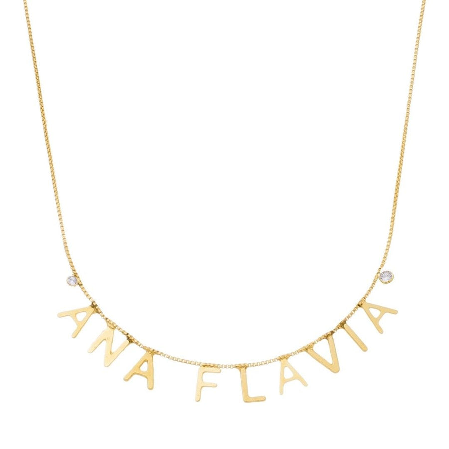 Colar Personalizado Nome Ponto de Luz Zircônia a Ouro 18k - Piuka
