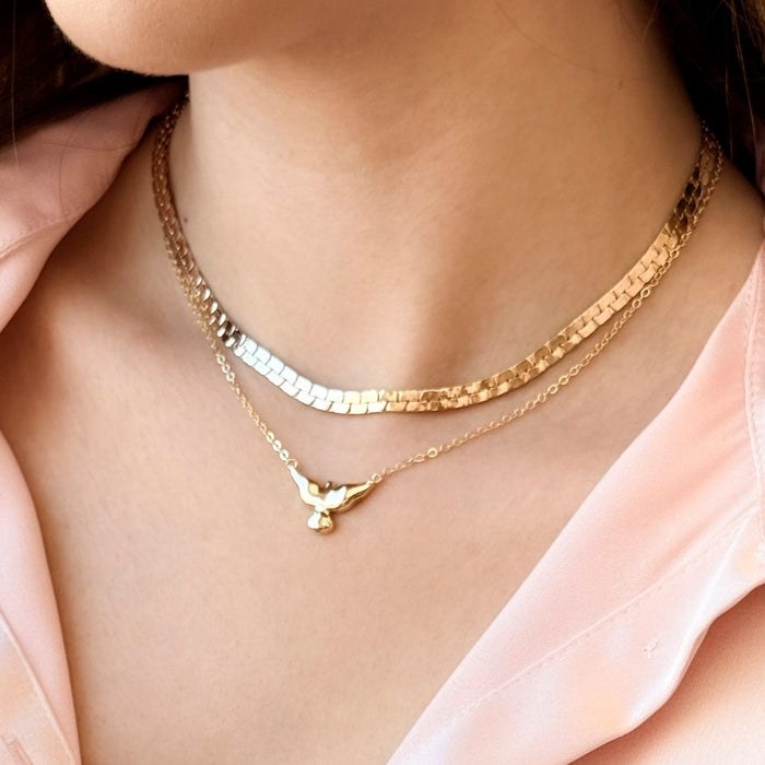 Colar Pingente Divino Espirito Santo Folheado a Ouro 18k