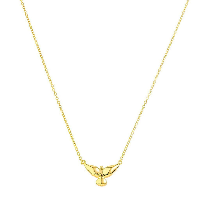 Colar Pingente Divino Espirito Santo Folheado a Ouro 18k - Piuka