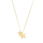 Colar Piuka Amy Duas Estrelas Metal Folheado a Ouro 18k - Piuka