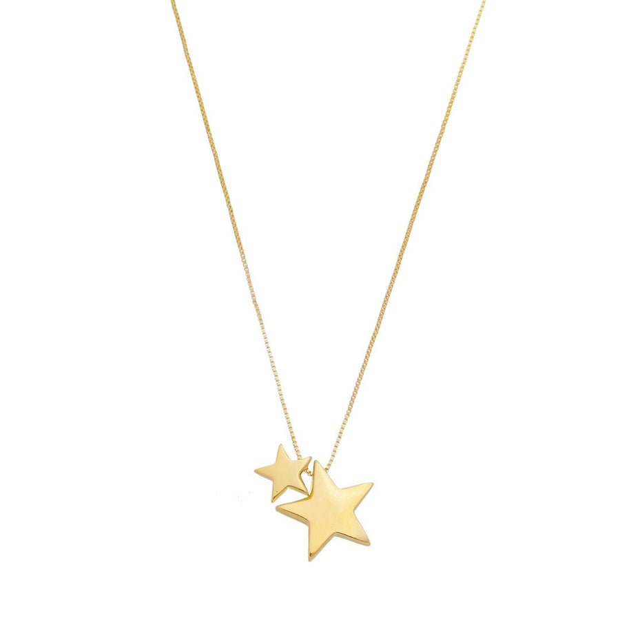 Colar Piuka Amy Duas Estrelas Metal Folheado a Ouro 18k - Piuka