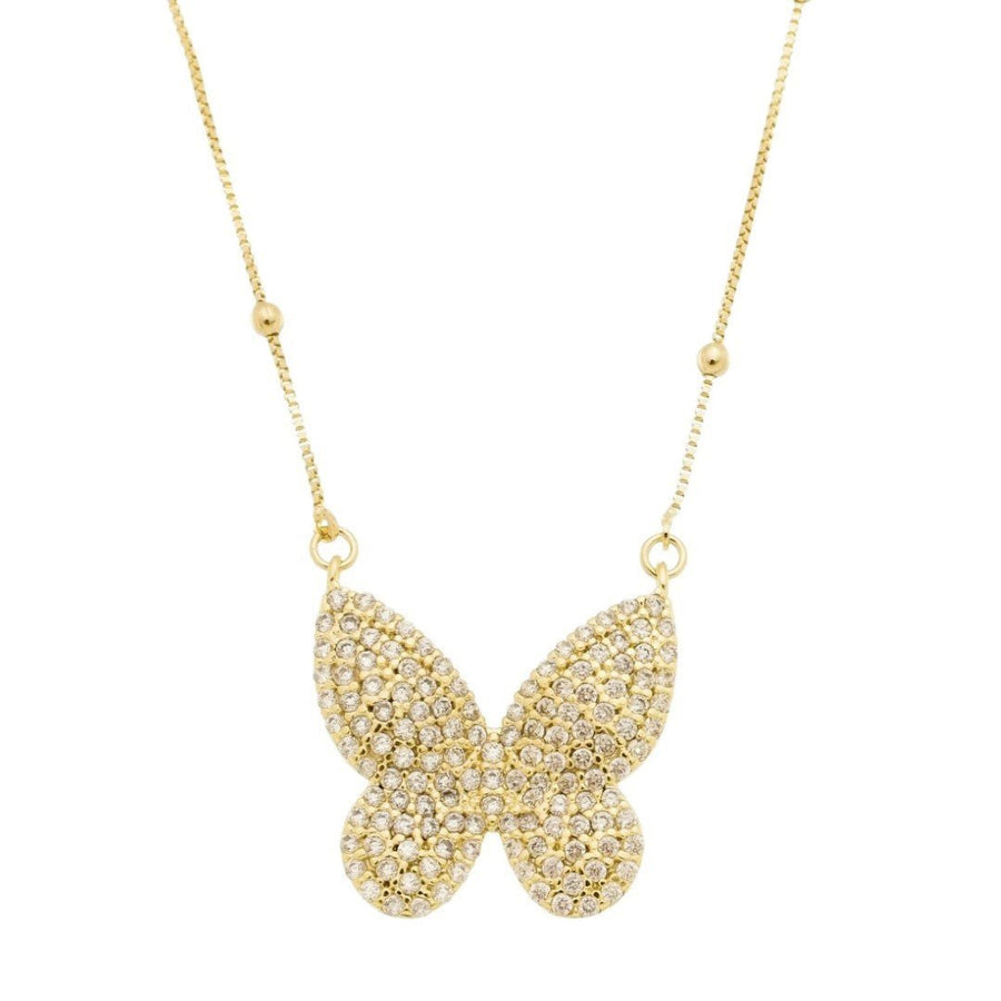 Colar Piuka Cecil Borboleta Zircônias Folheado a Ouro 18k - Piuka