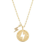 Colar Piuka Hera Medalha Brave Raio Zircônia Folheado a Ouro 18k - Piuka