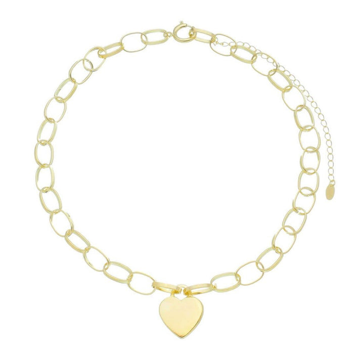Colar Piuka Passione Elos Coração Folheado a Ouro 18k