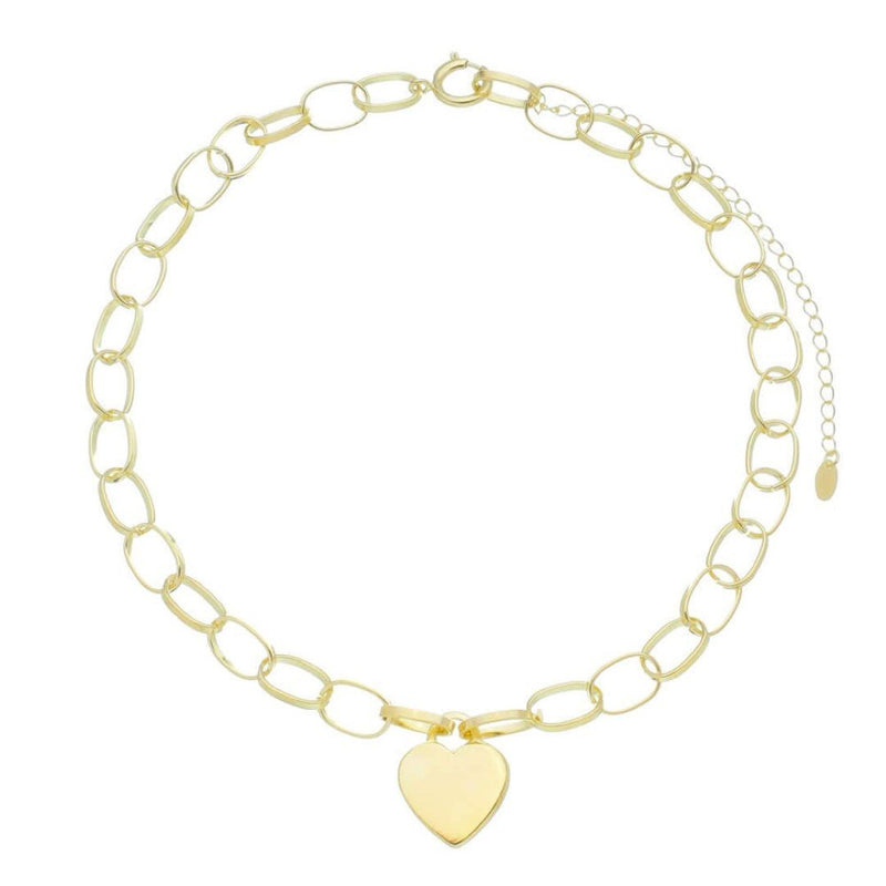 Colar Piuka Passione Elos Coração Folheado a Ouro 18k - Piuka