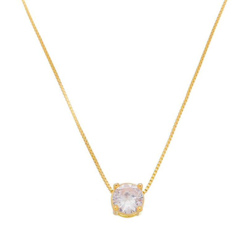 Colar Ponto de Luz Lavínia Zircônia Folheado a Ouro 18k - Piuka