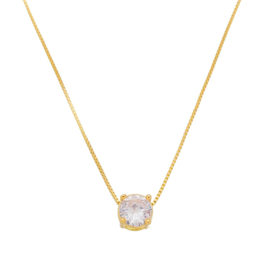 Colar Ponto de Luz Lavínia Zircônia Folheado a Ouro 18k - Piuka