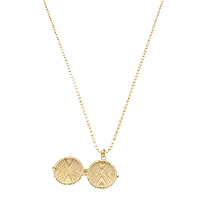Colar Relicário Vida Medalha Folheado a Ouro 18k