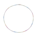 Colar Riviera Celine 45 cm Zicônias Coloridas Prata 925 Banhado em Ródio Branco - Piuka