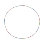 Colar Riviera Celine 45 cm Zicônias Coloridas Prata 925 Banhado em Ródio Branco - Piuka
