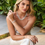 Colar Riviera Elisa Coração Zircônia Folheado em Ródio Branco - Piuka