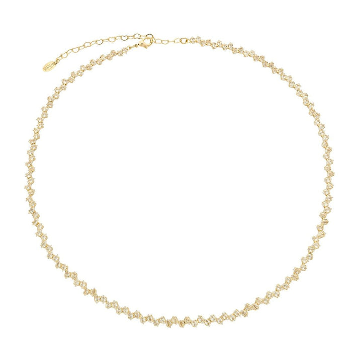 Colar Riviera Elisa Zircônias Navetes Folheado a Ouro 18k