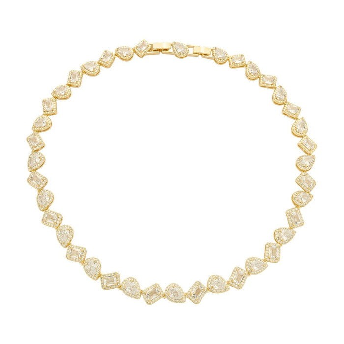 Colar Riviera Eloá Zircônias Geométricas Folheado a Ouro 18k