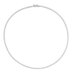 Colar Riviera Eugene 45 cm Zircônias Prata 925 Banhado em Ródio Branco - Piuka