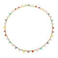 Colar Riviera Helena Coração Zircônias Coloridas Folheado a Ouro 18k - Piuka