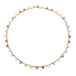 Colar Riviera Helena Coração Zircônias Coloridas Folheado a Ouro 18k - Piuka