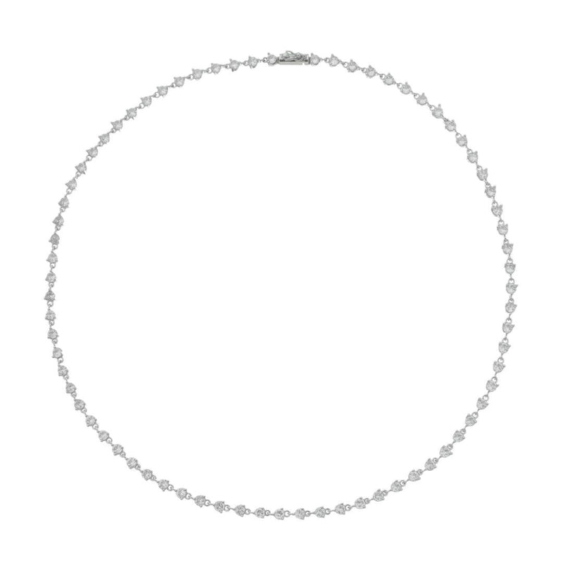 Colar Riviera Hillary Zircônias Folheado em Ródio Branco - Piuka