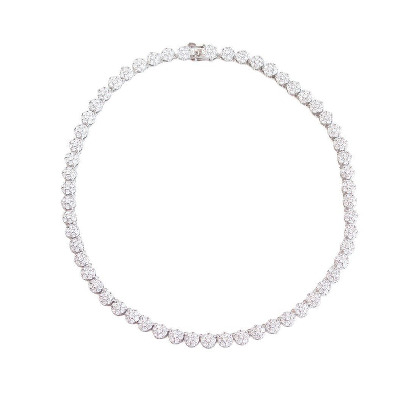 Colar Riviera Kim Zircônias Folheado em Ródio Branco - Piuka