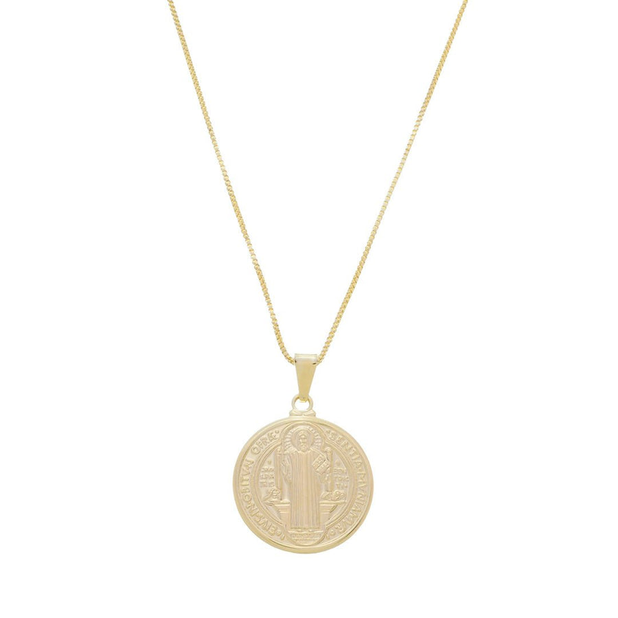 Colar São Bento Medalha G Folheado a Ouro 18k - Piuka